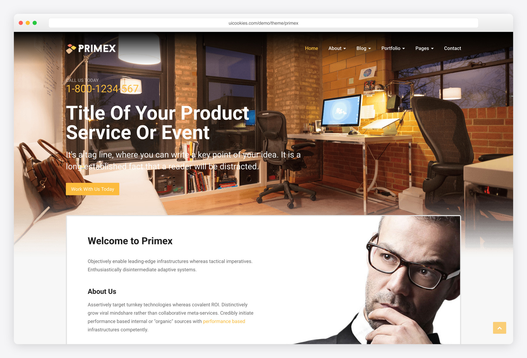 Primex — free business & multi-purpose website template by uiCookies