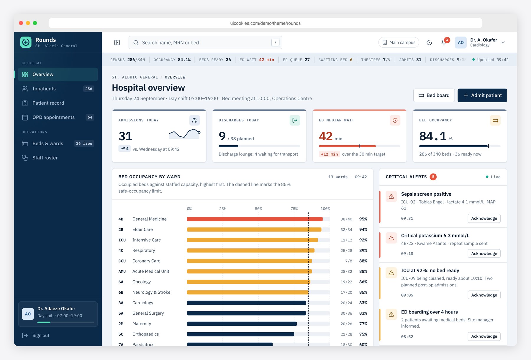 Rounds — Free Hospital Management System Template preview