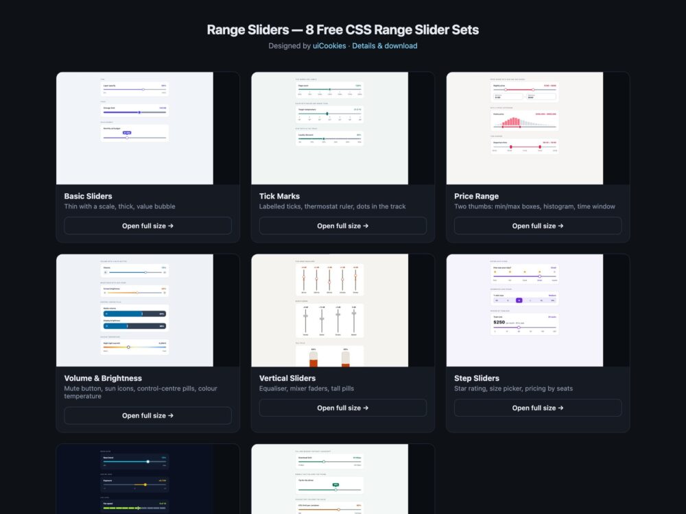 Range Sliders — free UI pack by uiCookies
