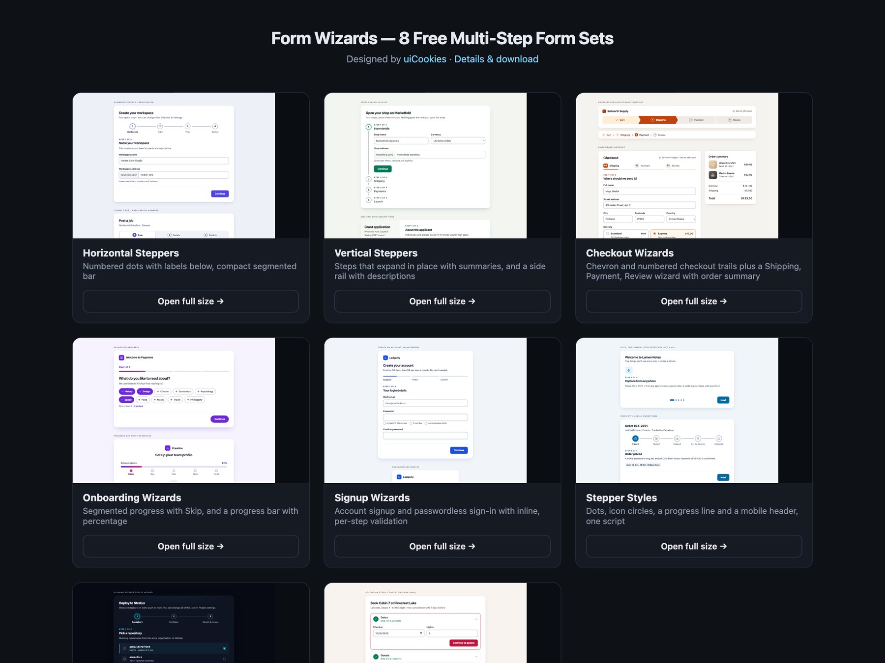 Form Wizards — free UI pack by uiCookies