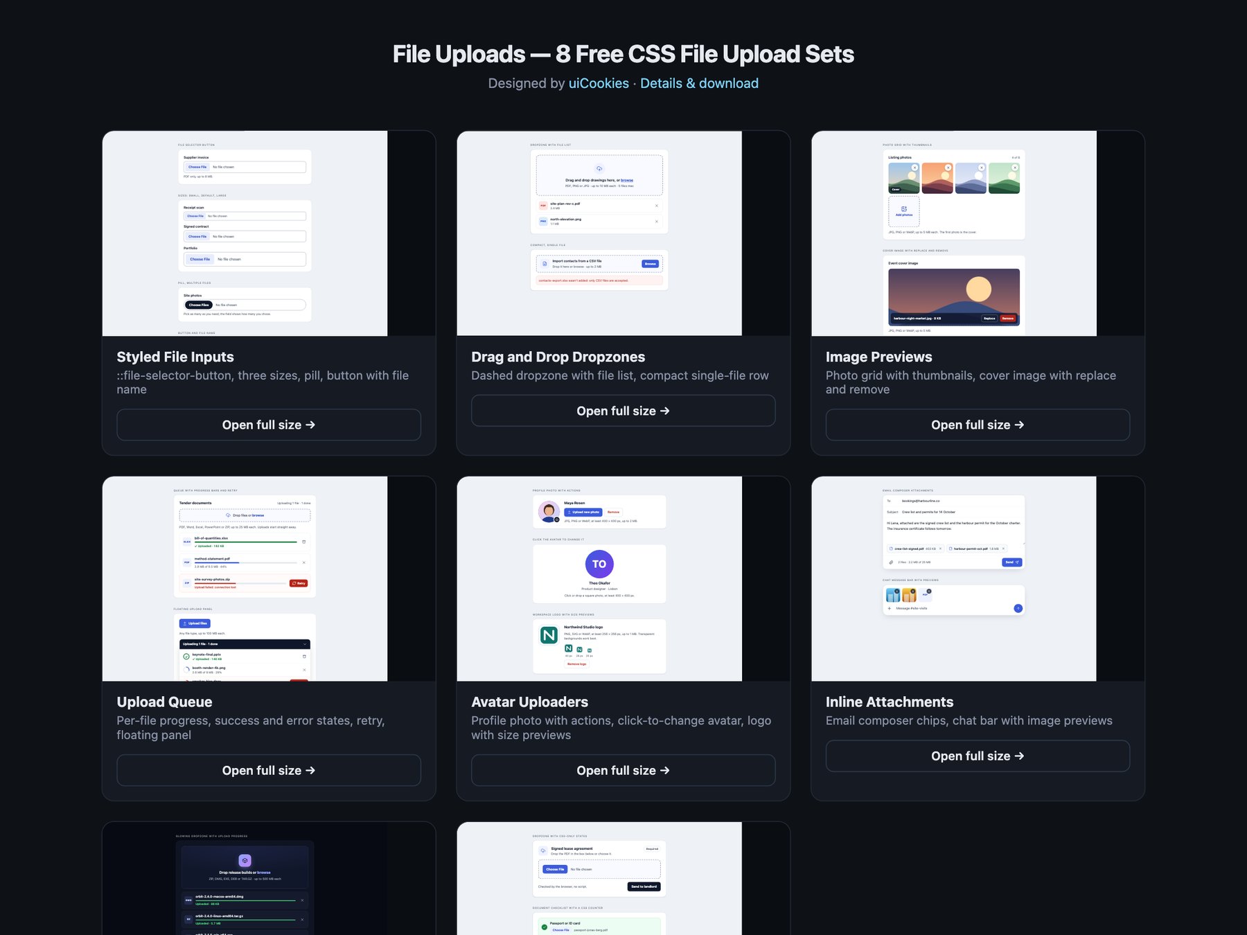 File Uploads — free UI pack by uiCookies