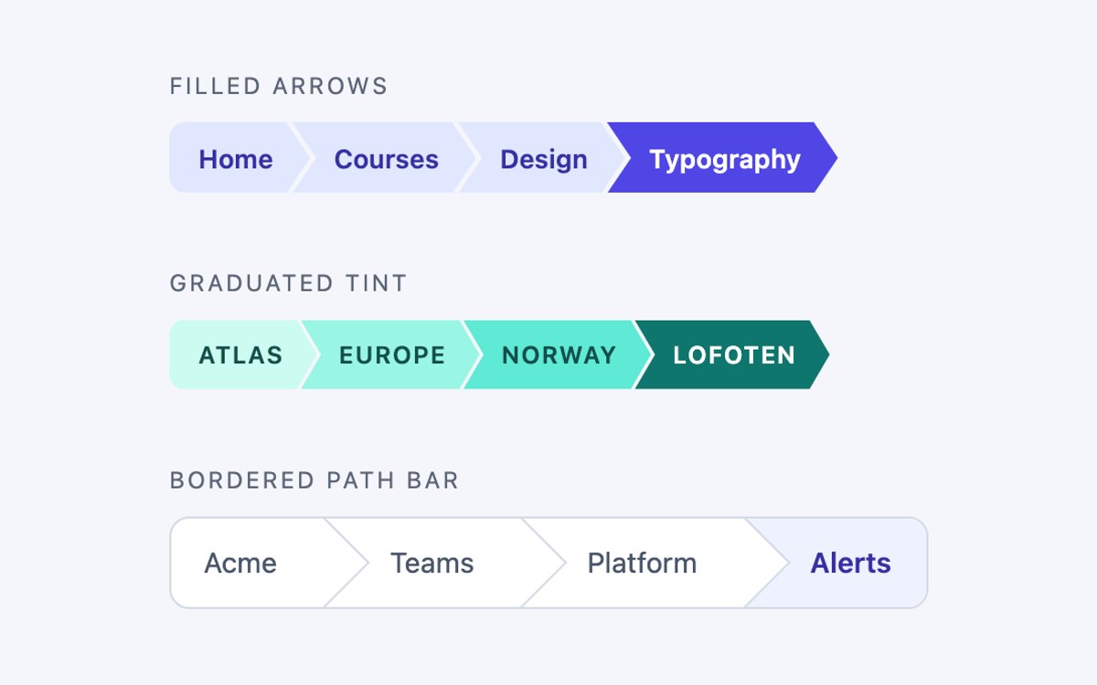 Arrow Step Breadcrumbs — free breadcrumb snippet in CSS, Bootstrap and Tailwind by uiCookies