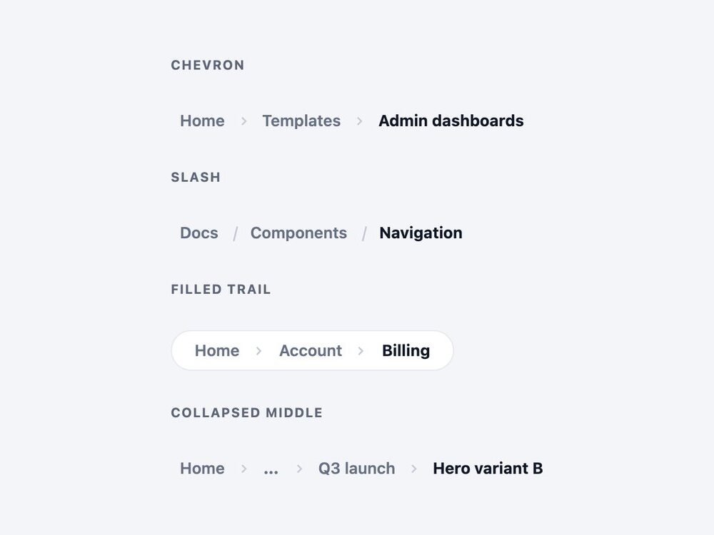 Breadcrumb Trail Navigation — live demo