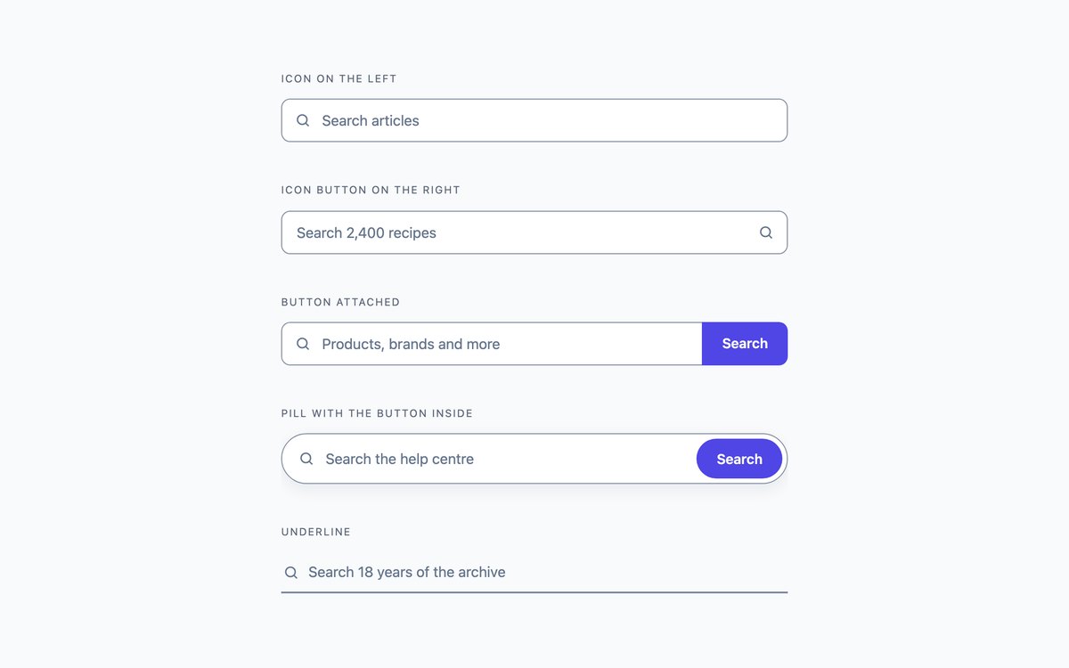 Classic Search Inputs — free search box snippet in CSS, Bootstrap and Tailwind by uiCookies