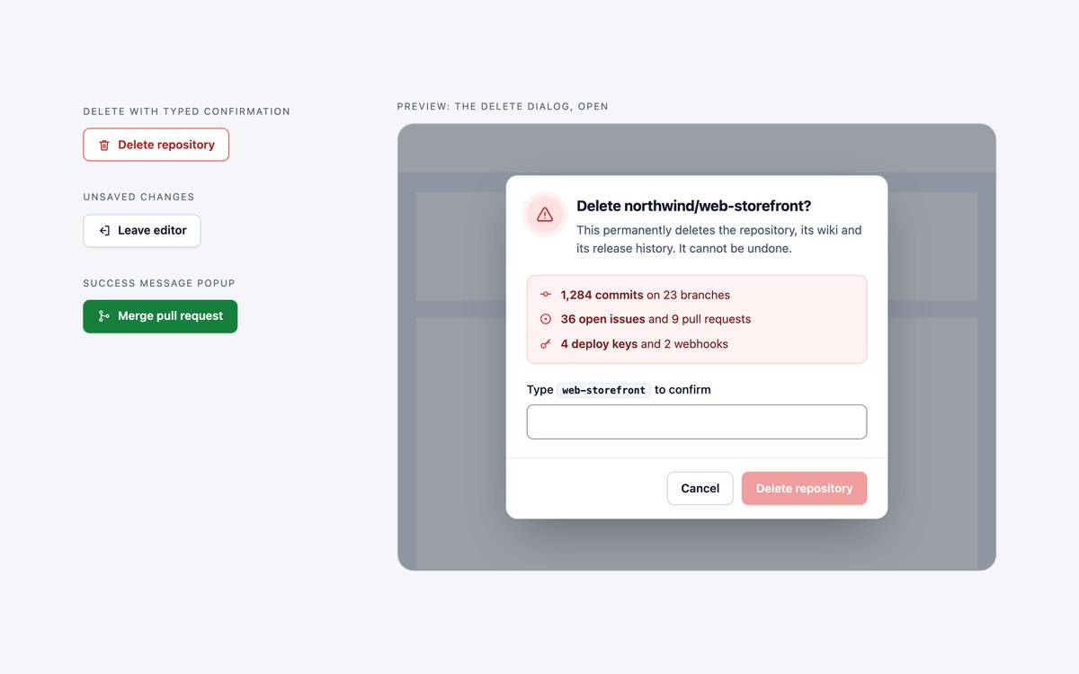 Confirmation Dialogs — free modal snippet in CSS, Bootstrap and Tailwind by uiCookies