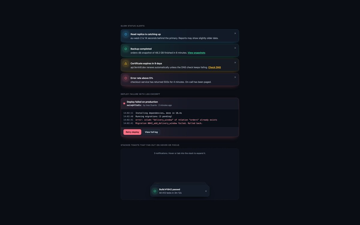 Dark Alerts and Toasts — free alert snippet in CSS, Bootstrap and Tailwind by uiCookies