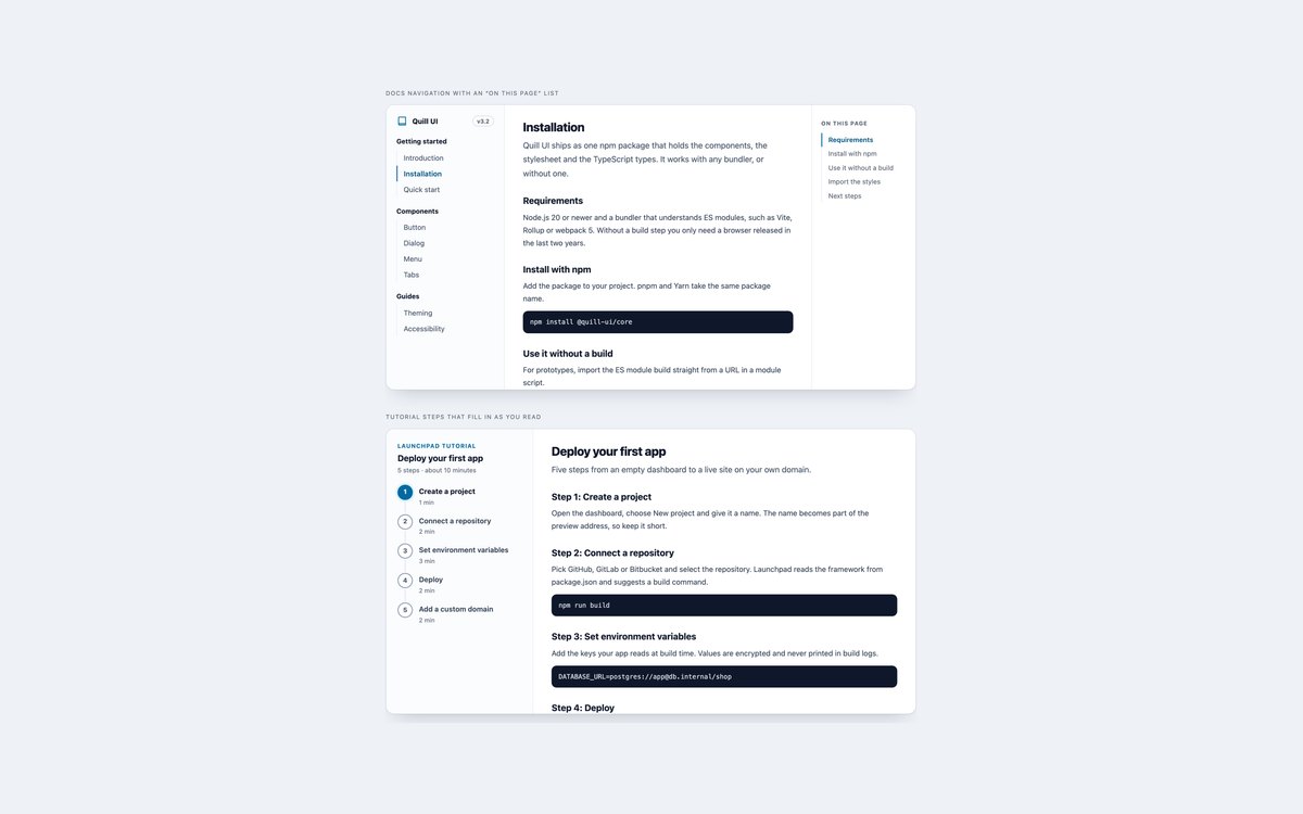 Docs Sidebars with Scroll-Spy — free sidebar snippet in CSS, Bootstrap and Tailwind by uiCookies