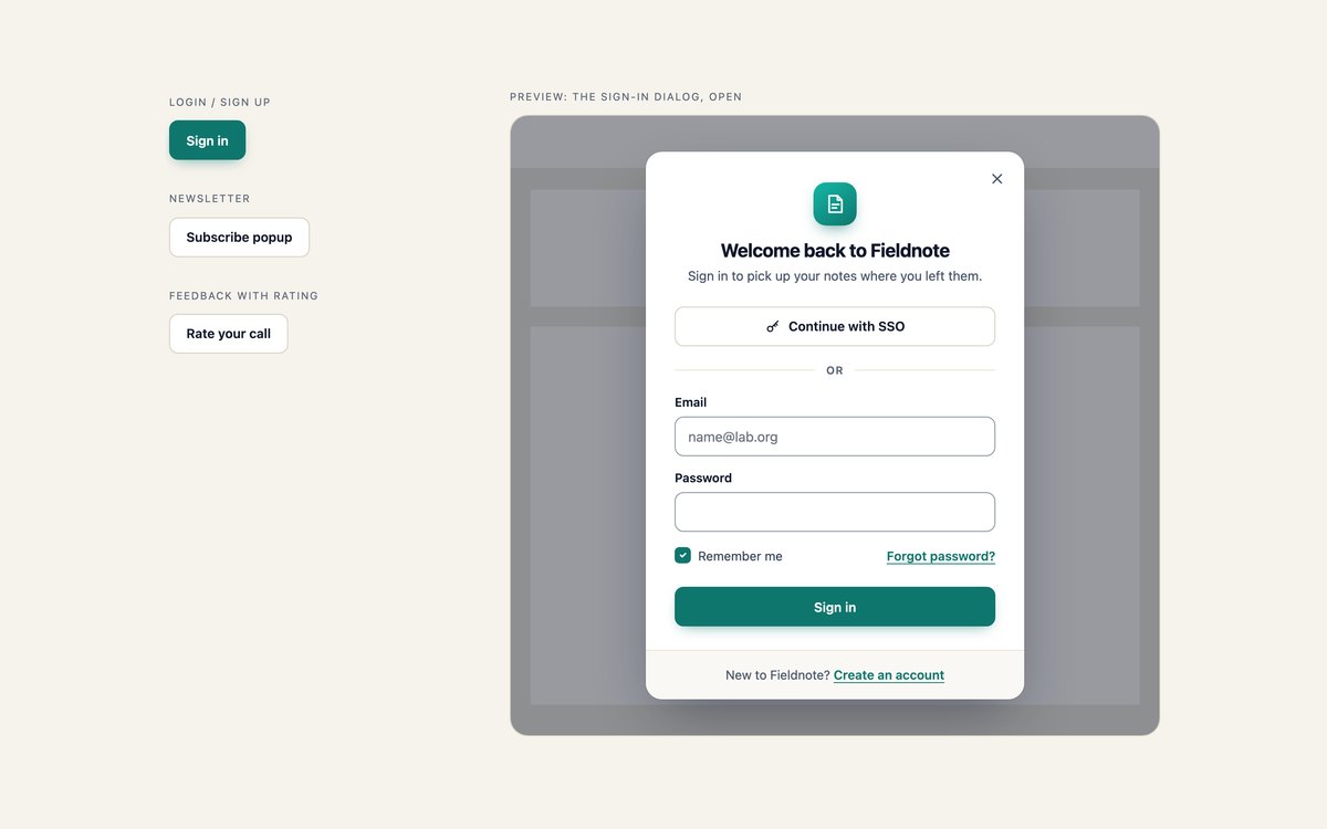 Form Modals — free modal snippet in CSS, Bootstrap and Tailwind by uiCookies