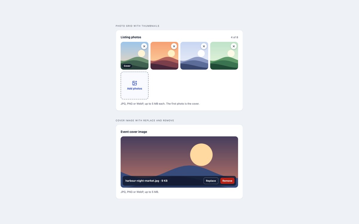 Image Upload with Previews — free file upload snippet in CSS, Bootstrap and Tailwind by uiCookies