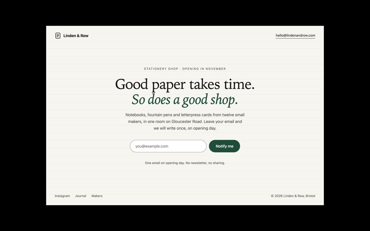 Minimal Coming Soon Page — free coming soon page snippet in CSS, Bootstrap and Tailwind by uiCookies