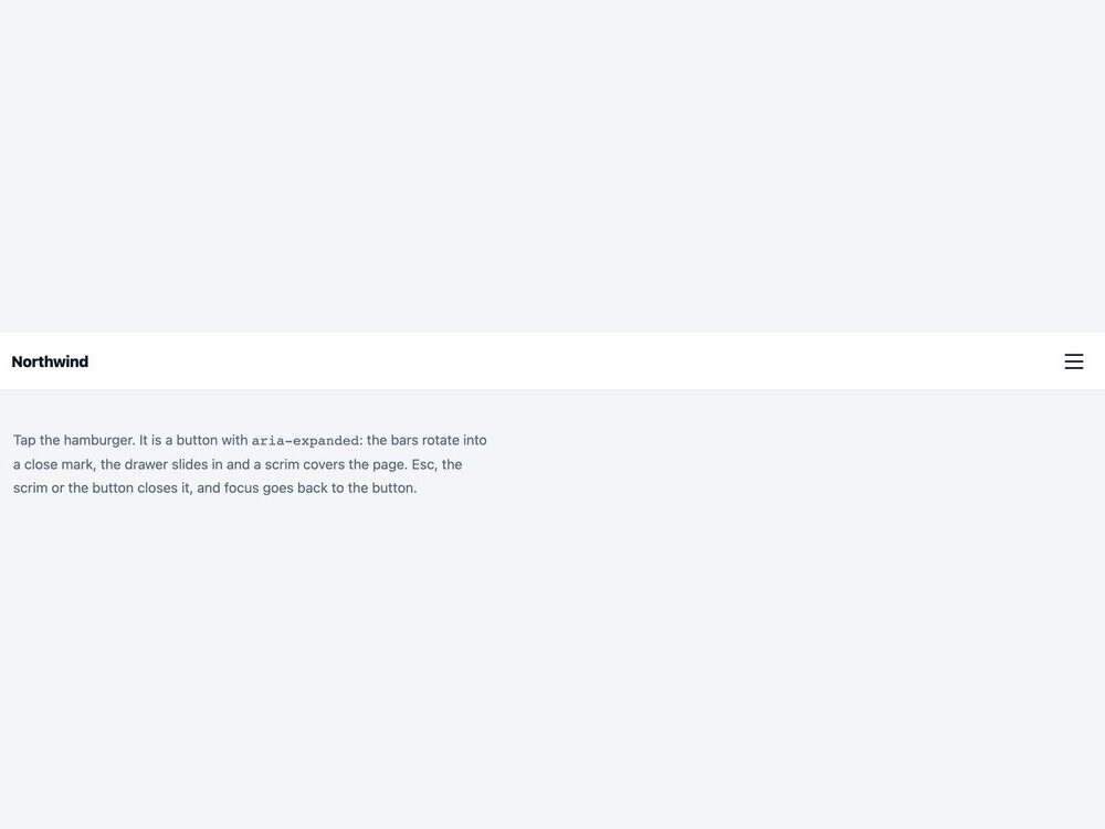 Morphing Hamburger Drawer Menu — live demo