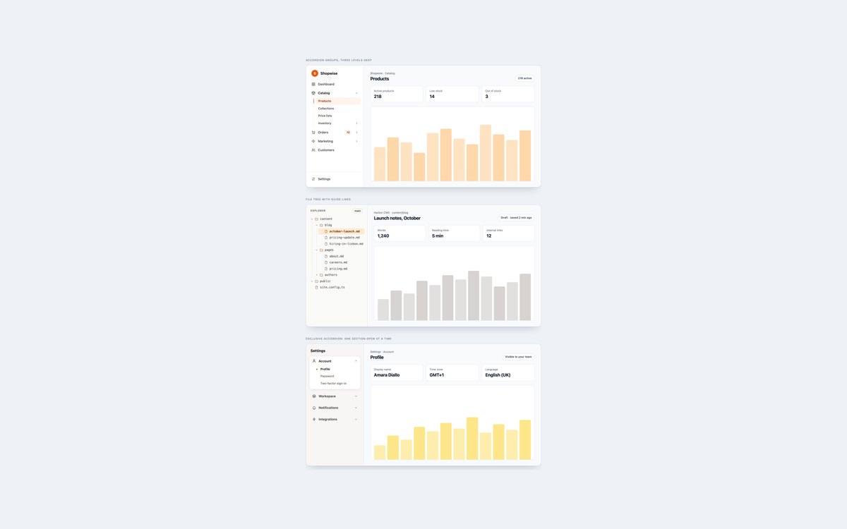 Nested Sidebar Menus — free sidebar snippet in CSS, Bootstrap and Tailwind by uiCookies