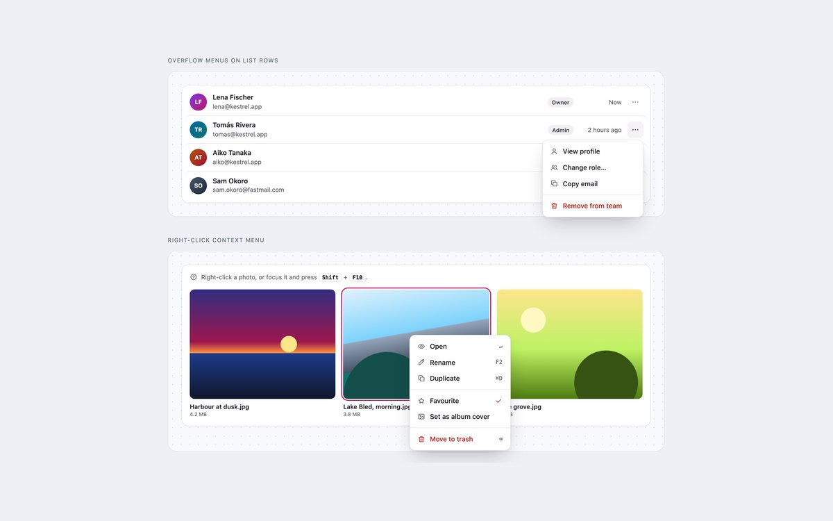 Overflow and Context Menus — free dropdown menu snippet in CSS, Bootstrap and Tailwind by uiCookies