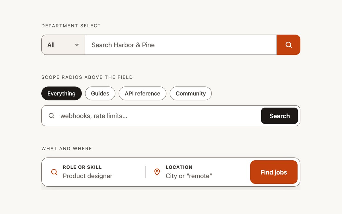 Scoped Search Bars — free search box snippet in CSS, Bootstrap and Tailwind by uiCookies