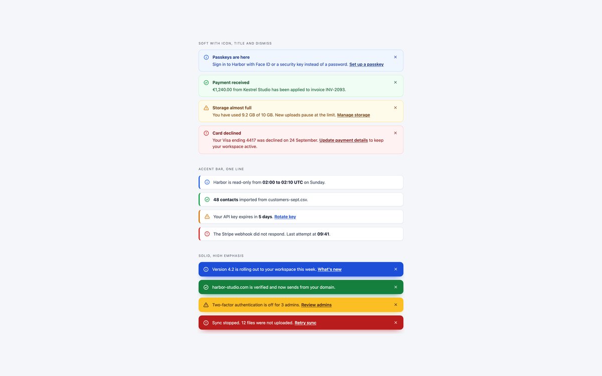 Status Alerts — free alert snippet in CSS, Bootstrap and Tailwind by uiCookies