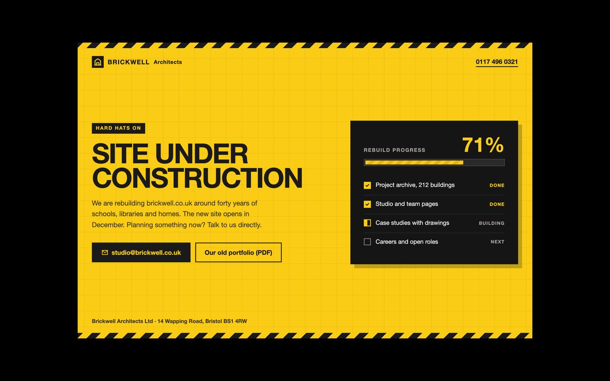 Under Construction Page — free coming soon page snippet in CSS, Bootstrap and Tailwind by uiCookies