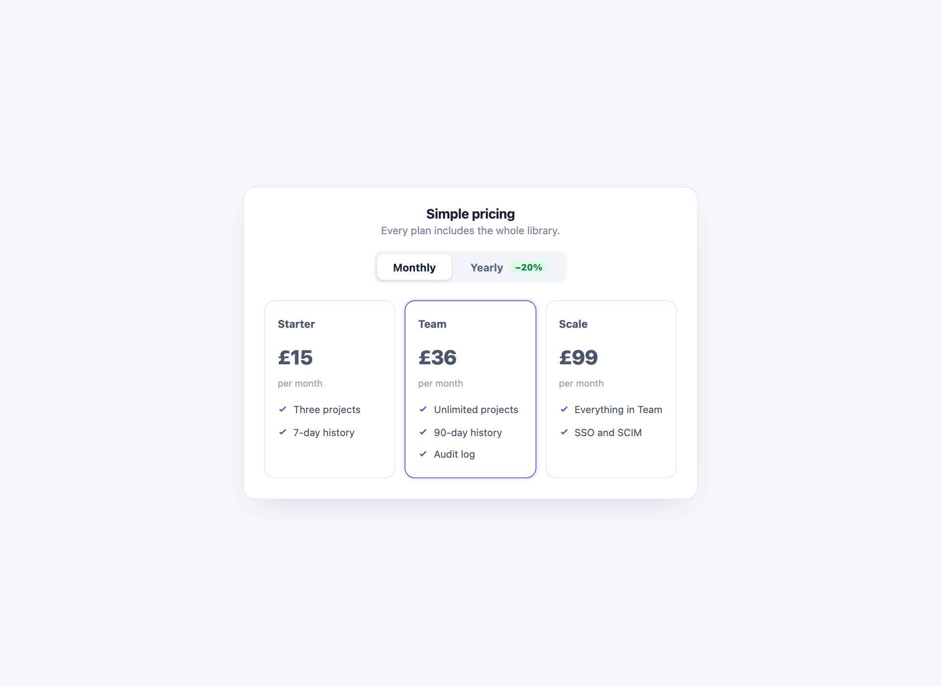 Pricing Comparison Tabs — free CSS tab template by uiCookies