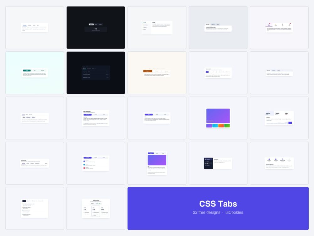 22 free CSS tab templates by uiCookies