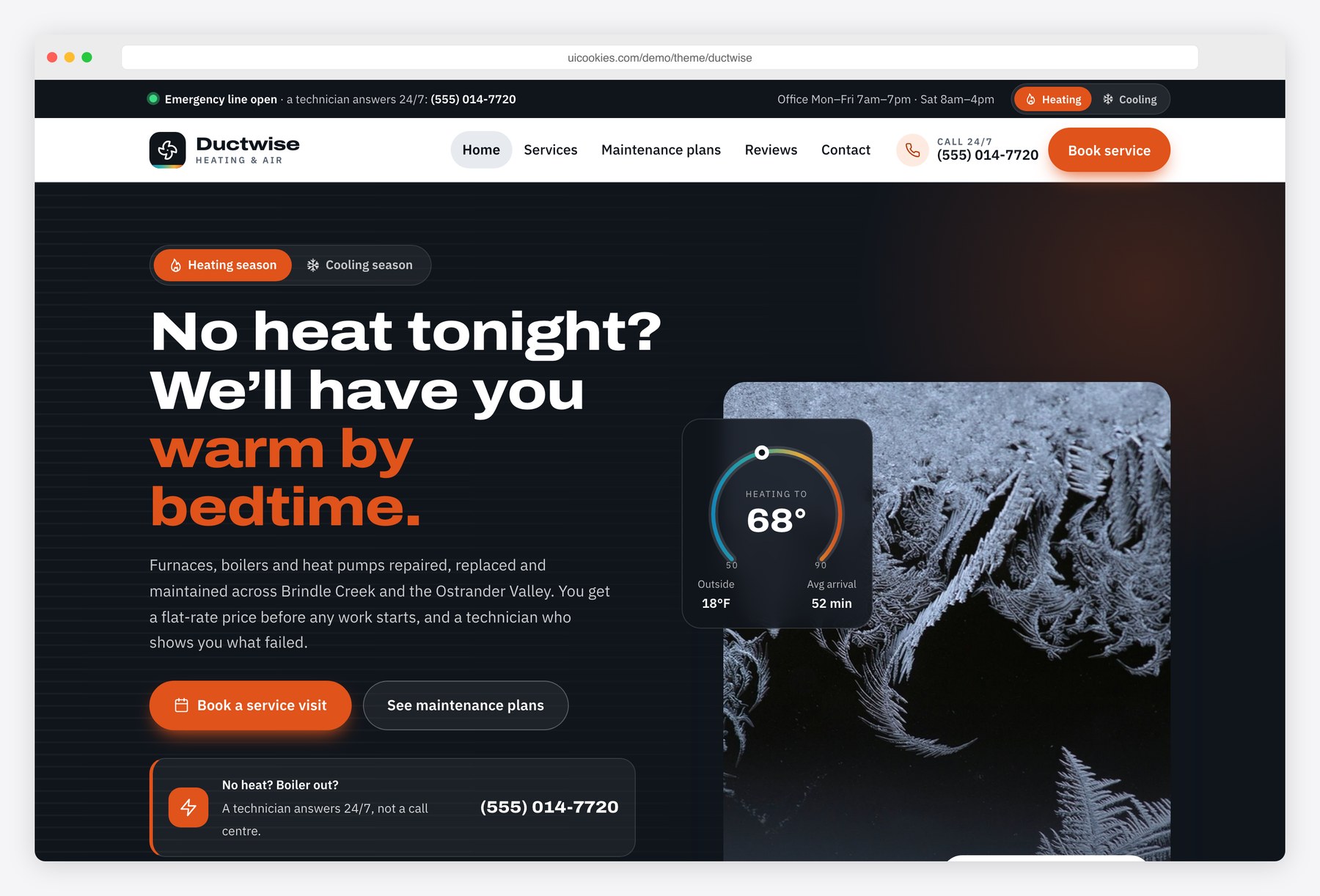 Ductwise — Free HVAC Website Template preview