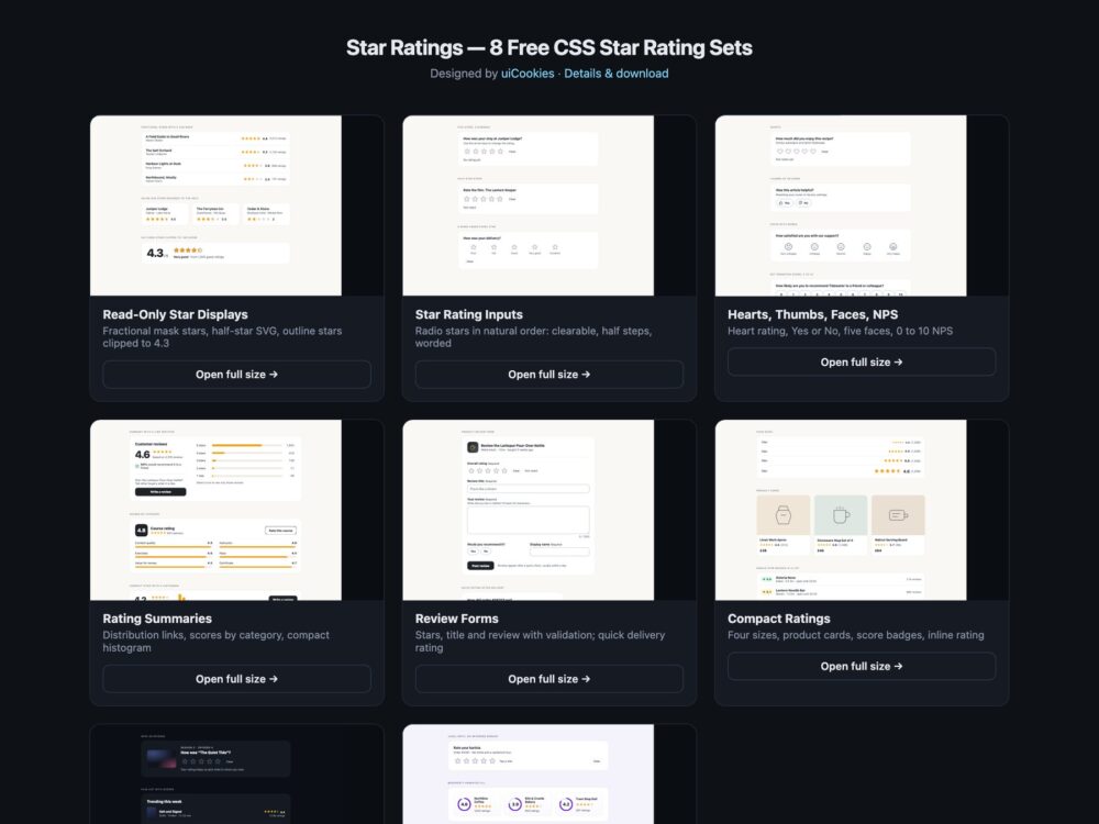 Star Ratings — free UI pack by uiCookies