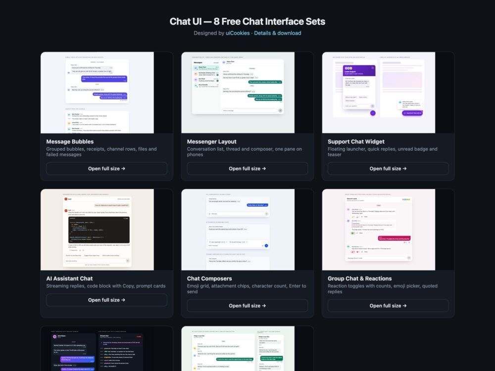 Chat UI — free UI pack by uiCookies