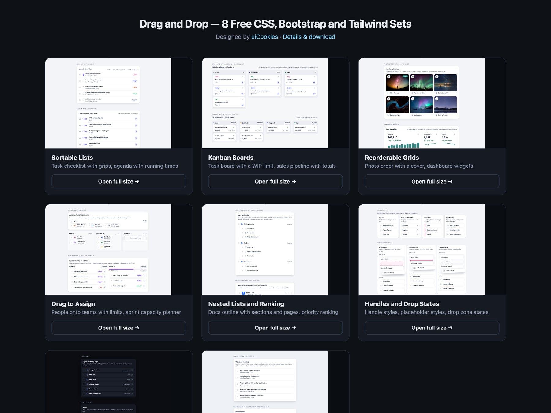 Drag and Drop — free UI pack by uiCookies