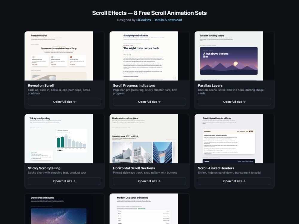 Scroll Animations — free UI pack by uiCookies