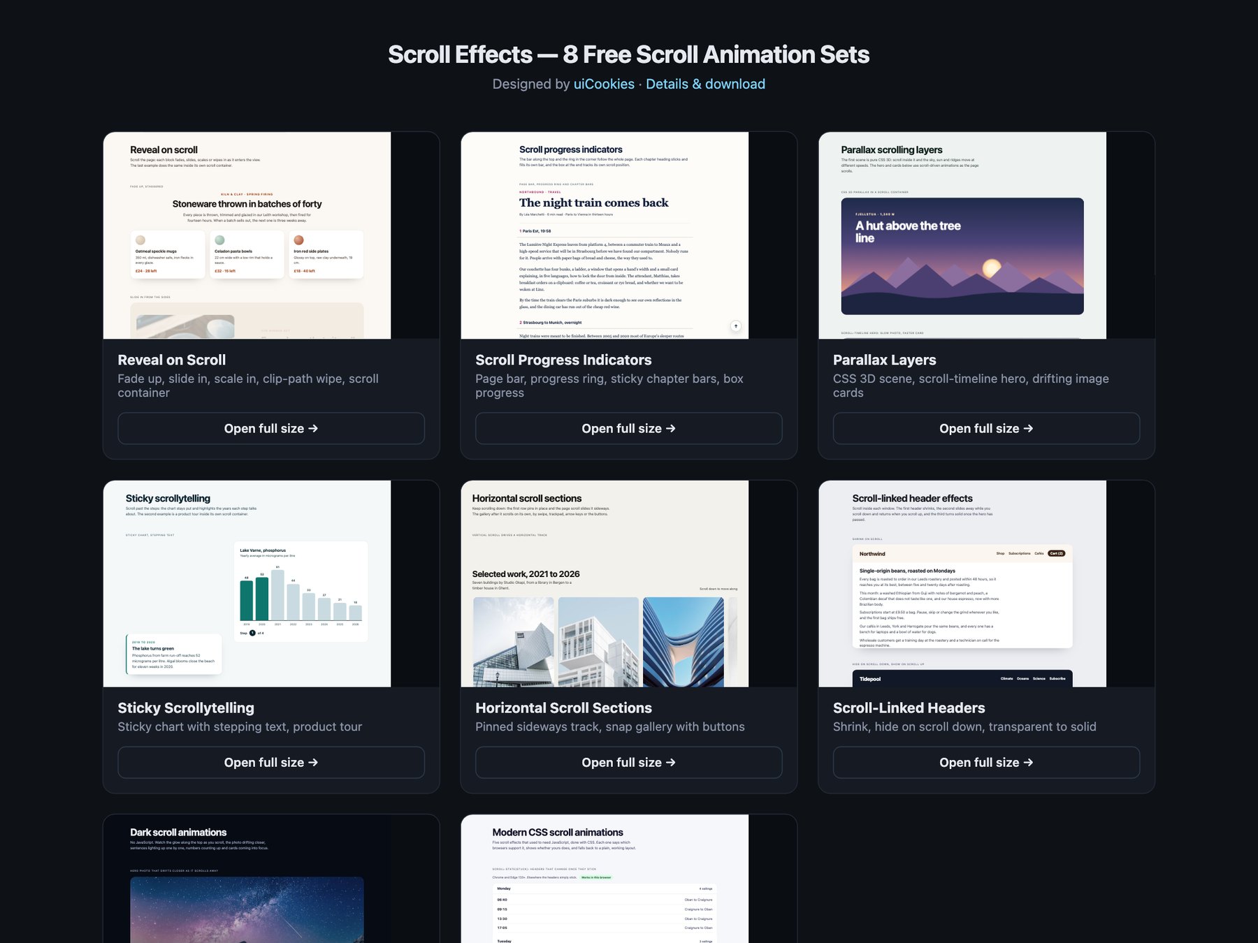 Scroll Animations — free UI pack by uiCookies