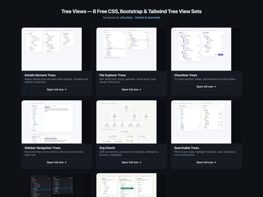 Tree Views — free UI pack by uiCookies