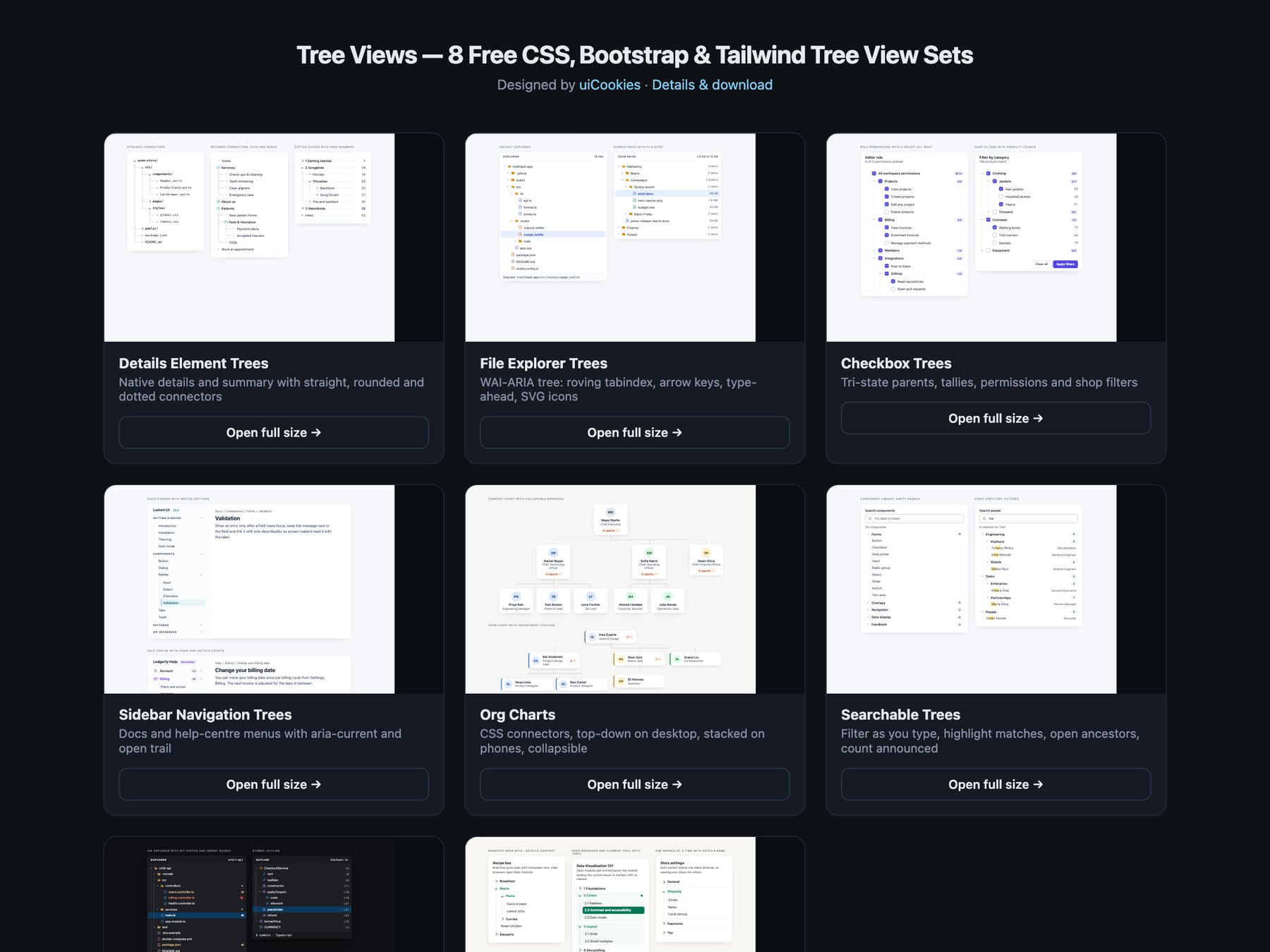 Tree Views — free UI pack by uiCookies