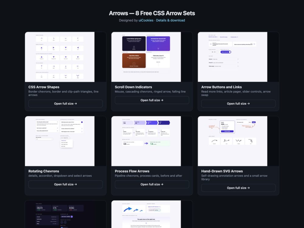 CSS Arrows — free UI pack by uiCookies