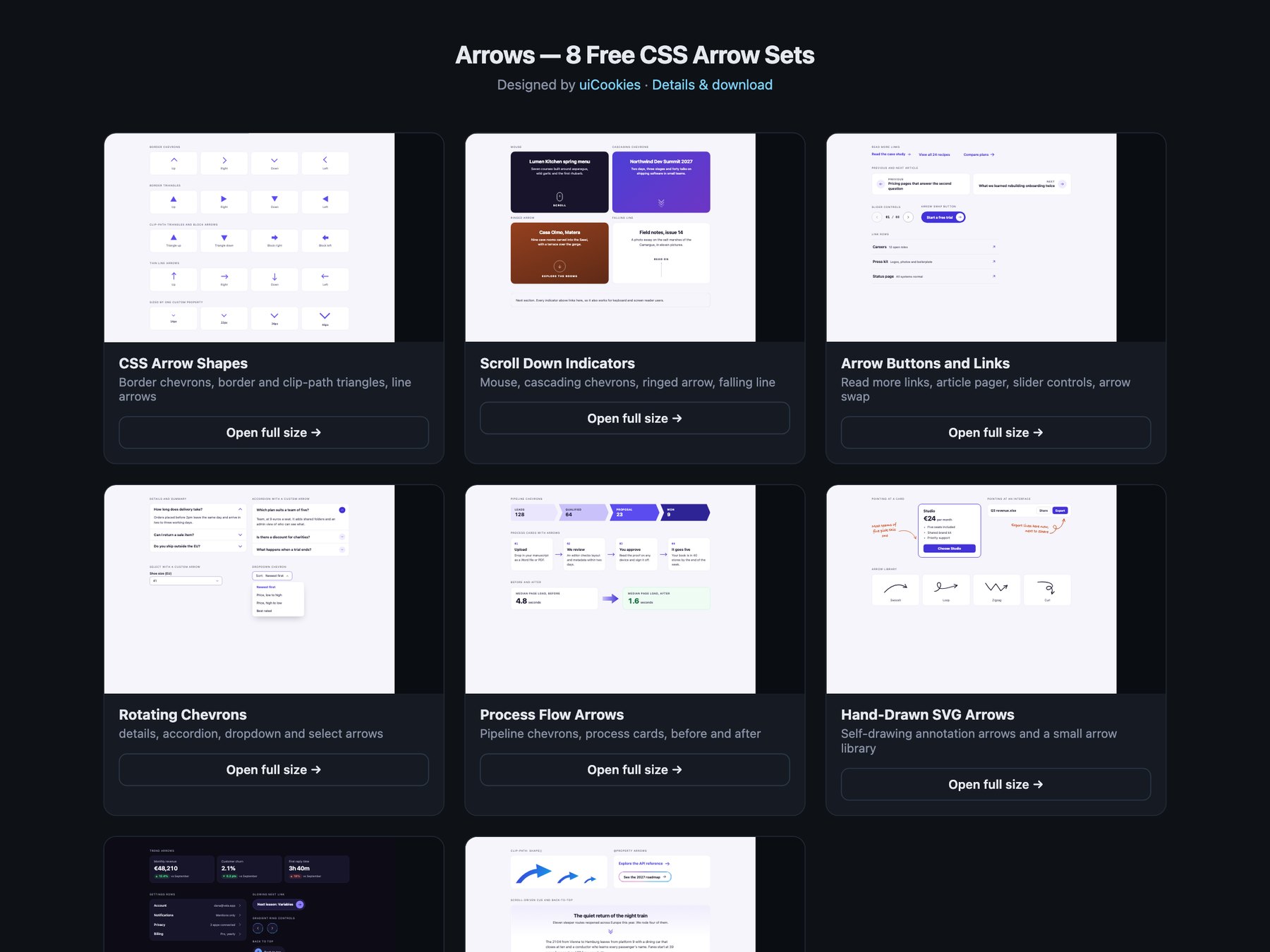 CSS Arrows — free UI pack by uiCookies
