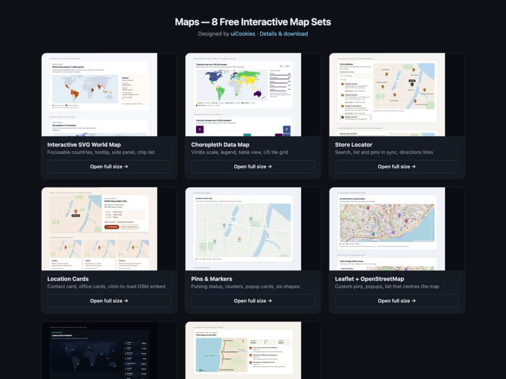 Maps — free UI pack by uiCookies