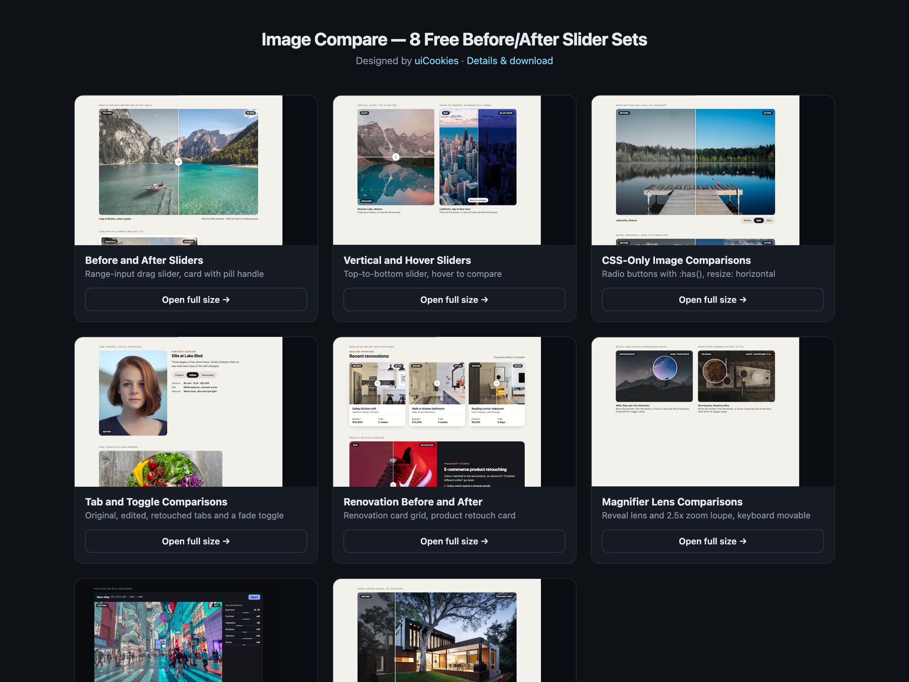 Image Compare — free UI pack by uiCookies