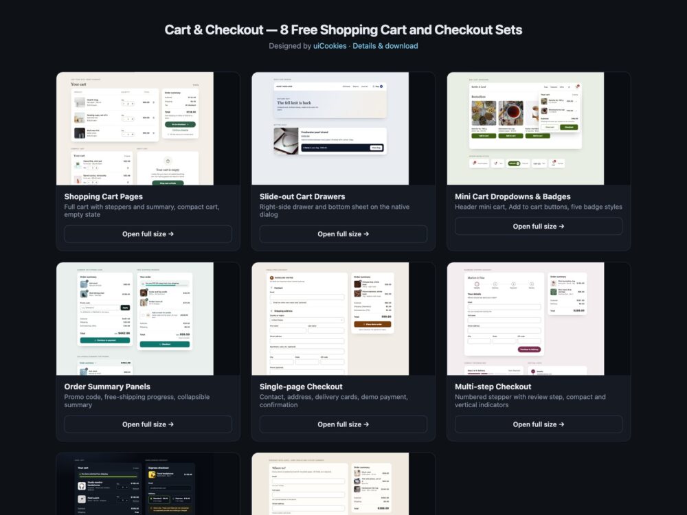 Shopping Carts — free UI pack by uiCookies