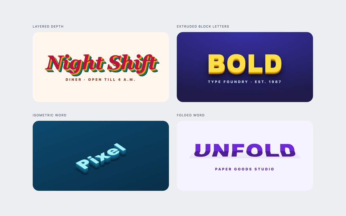 3D Text Effects — free CSS 3D effect snippet in CSS, Bootstrap and Tailwind by uiCookies