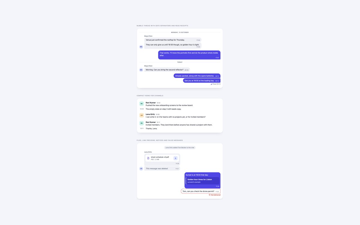 Chat Message Bubbles — free chat interface snippet in CSS, Bootstrap and Tailwind by uiCookies