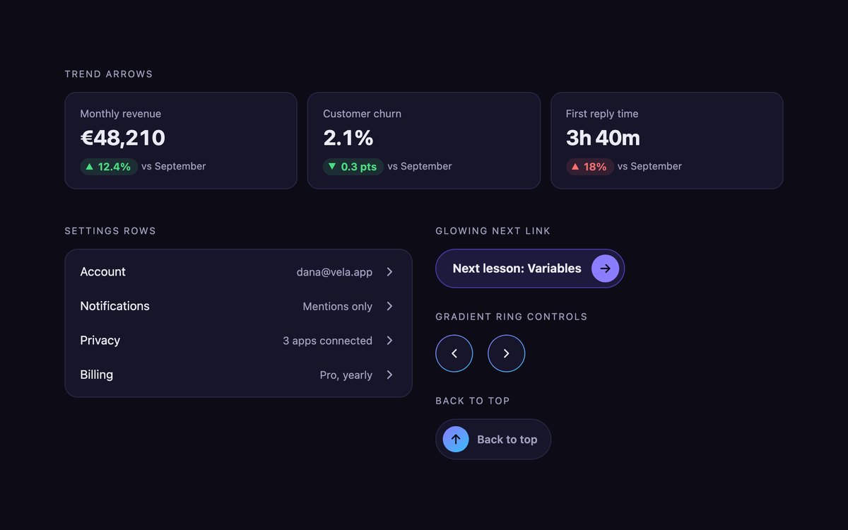Dark Arrow Designs — free CSS arrow snippet in CSS, Bootstrap and Tailwind by uiCookies