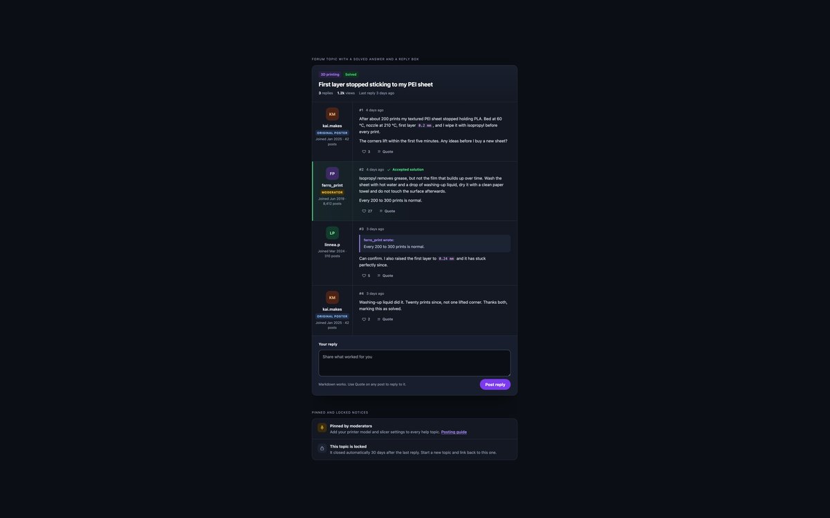 Dark Forum Comments — free comment section snippet in CSS, Bootstrap and Tailwind by uiCookies
