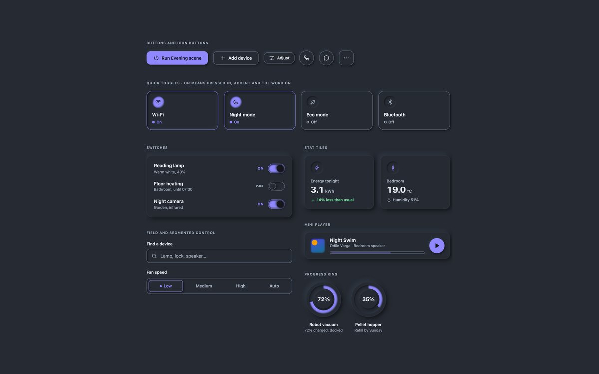 Dark Neumorphism UI — free neumorphism UI kit snippet in CSS, Bootstrap and Tailwind by uiCookies