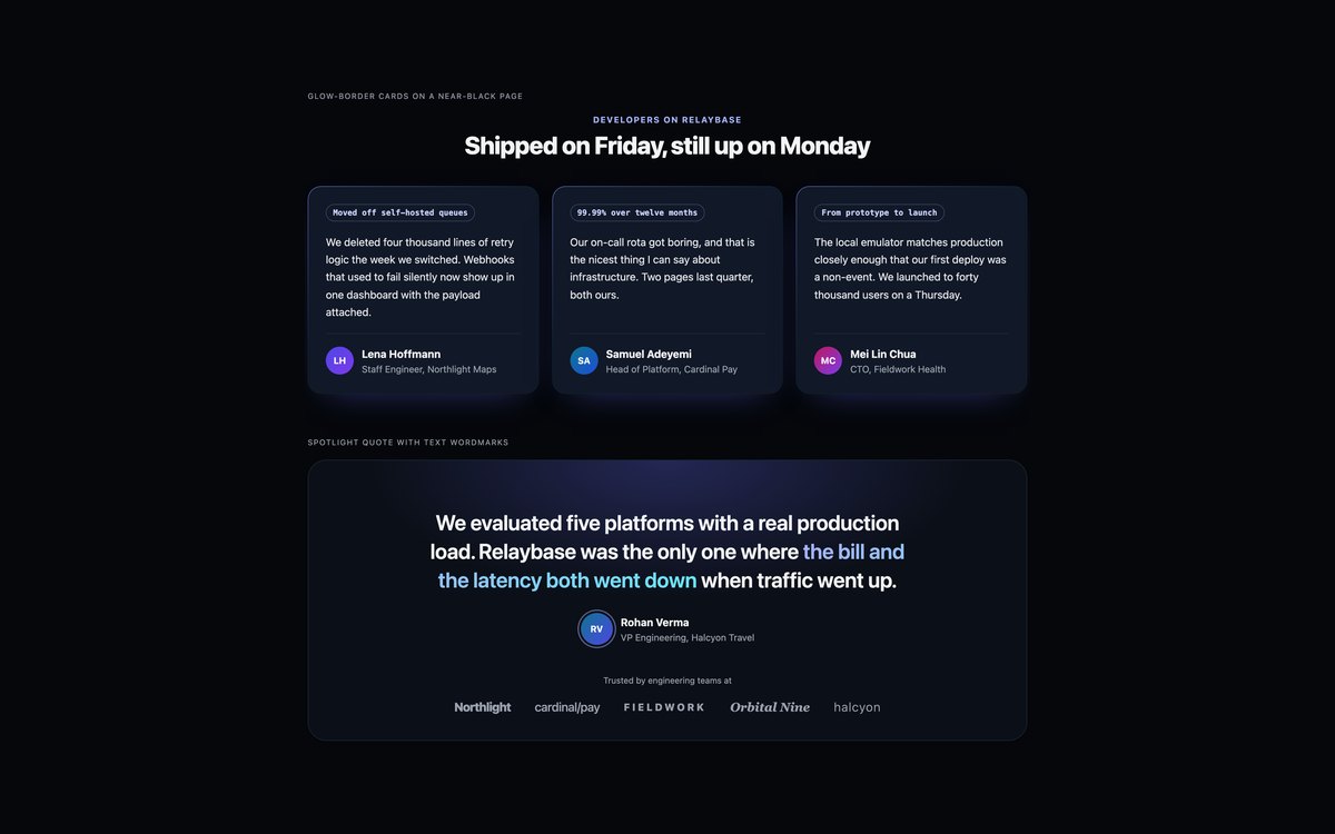 Dark Testimonial Section — free testimonial section snippet in CSS, Bootstrap and Tailwind by uiCookies