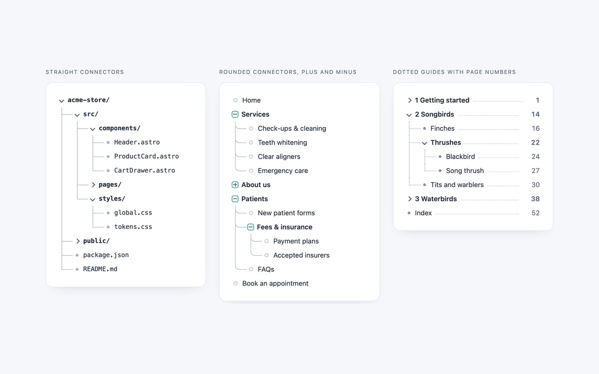 Details Element Tree Views — free tree view snippet in CSS, Bootstrap and Tailwind by uiCookies