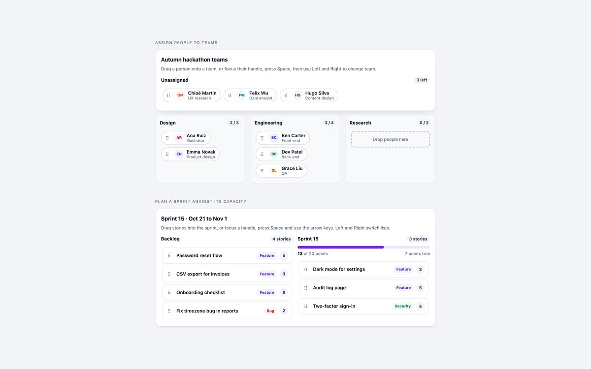 Drag-to-Assign Targets — free drag and drop snippet in CSS, Bootstrap and Tailwind by uiCookies