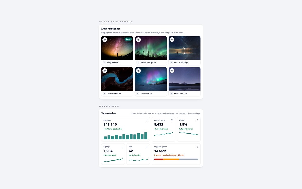 Reorderable Grids — free drag and drop snippet in CSS, Bootstrap and Tailwind by uiCookies