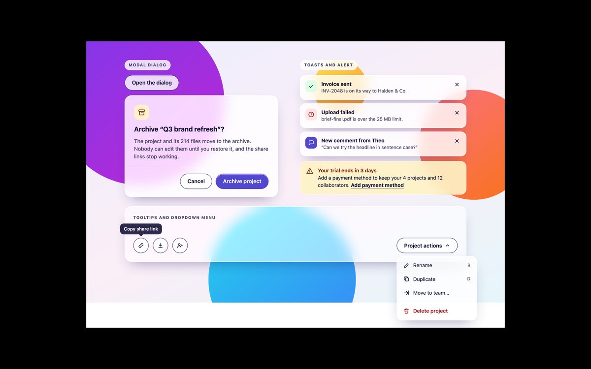 Glassmorphism Modals and Toasts — free glassmorphism UI kit snippet in CSS, Bootstrap and Tailwind by uiCookies
