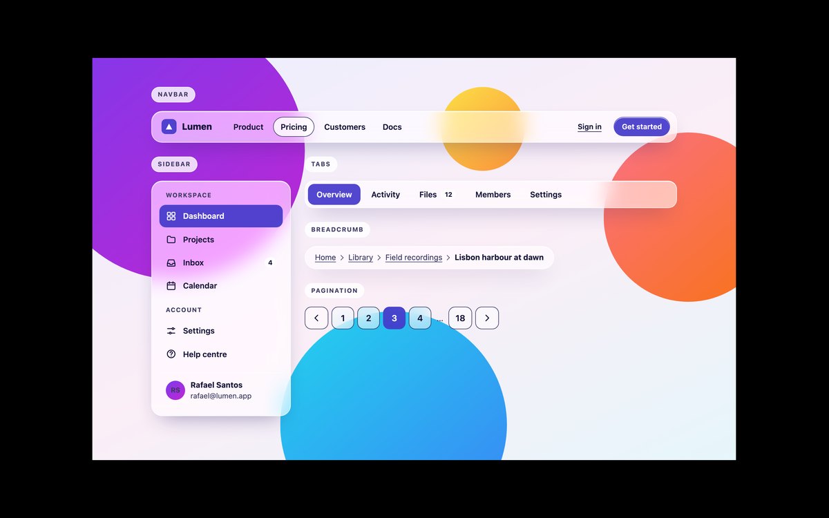 Glassmorphism Navigation — free glassmorphism UI kit snippet in CSS, Bootstrap and Tailwind by uiCookies