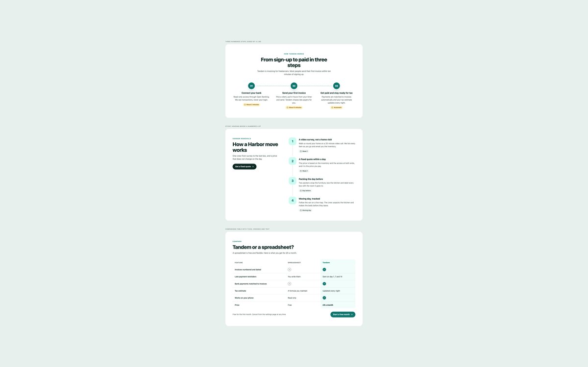 How It Works Sections — free feature section snippet in CSS, Bootstrap and Tailwind by uiCookies