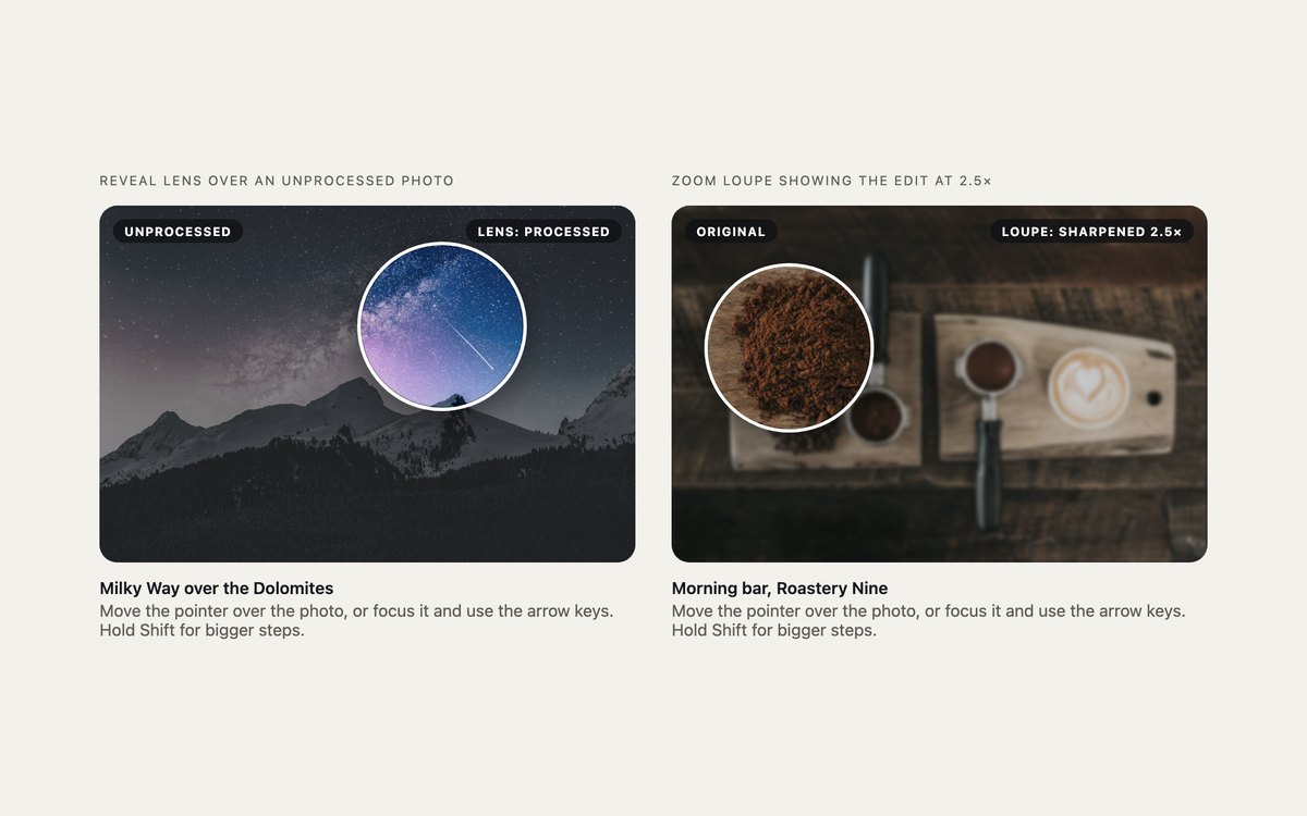 Magnifier Lens Comparisons — free image comparison slider snippet in CSS, Bootstrap and Tailwind by uiCookies