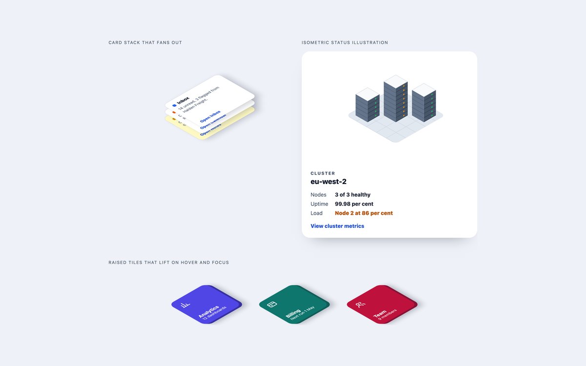 Isometric UI Components — free CSS 3D effect snippet in CSS, Bootstrap and Tailwind by uiCookies
