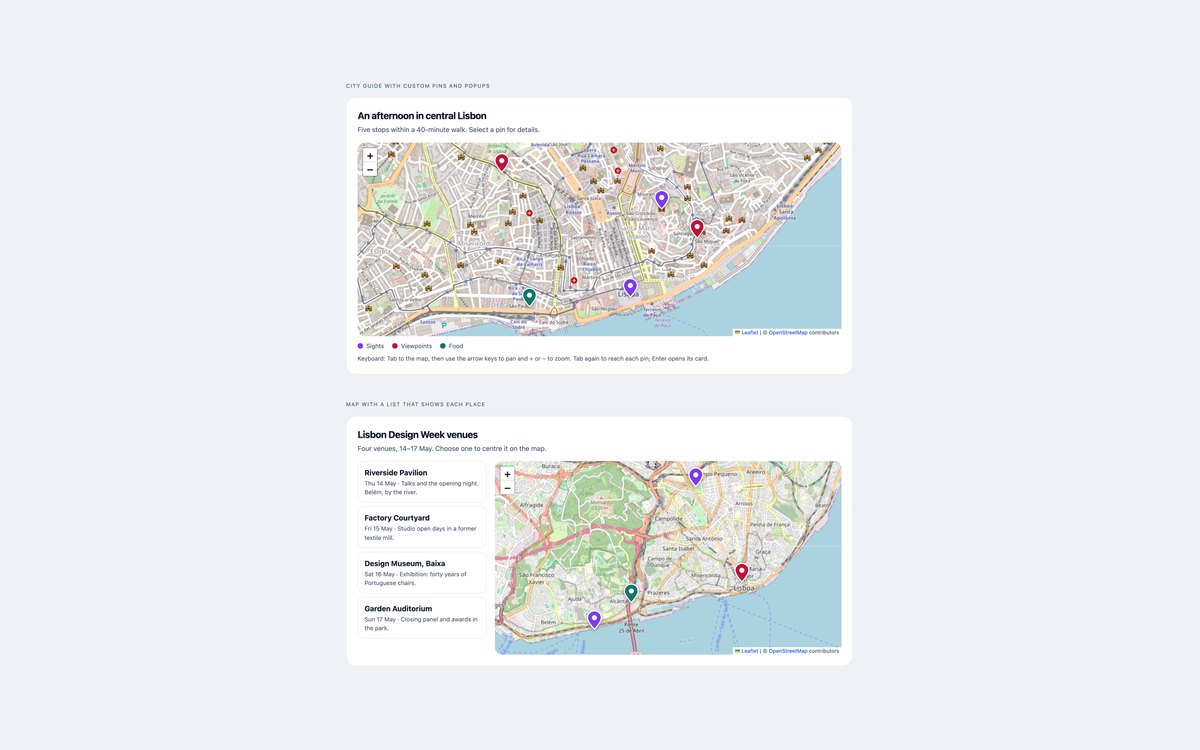 Leaflet OpenStreetMap Map — free interactive map snippet in CSS, Bootstrap and Tailwind by uiCookies